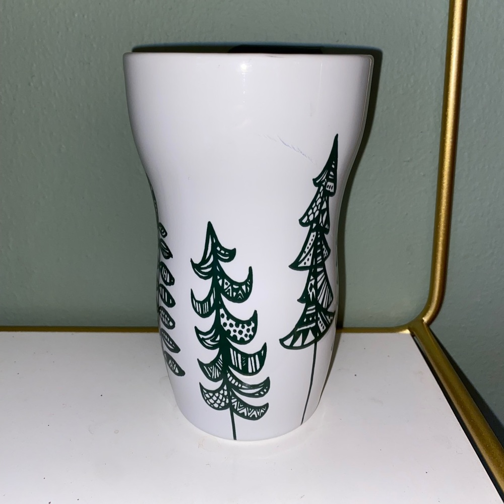 Winter Pine Tree Starbucks Ceramic Travel Coffee Mug